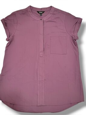 Simply Vera By Vera Wang Sheer Blouse Cap Sleeve Dusty Purple Plum Sz Large C-7